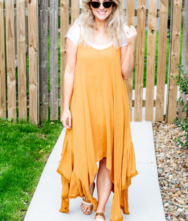 Orange Maxi Dress + Crop Top.