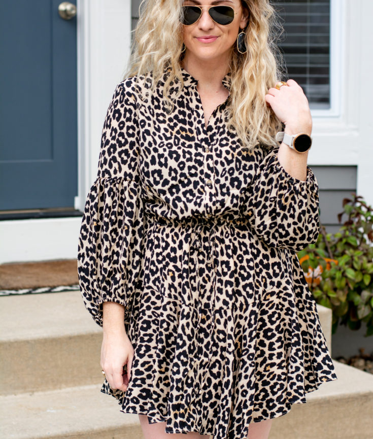 Leopard Dress + Patent Leather Cowboy Boots.